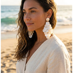 Women's Aiden White Mother of Pearl Dangle Earrings One Size